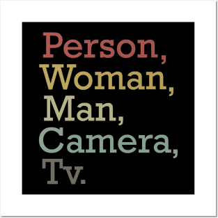 person woman man camera tv shirt, camera man gift shirt T-Shirt Posters and Art